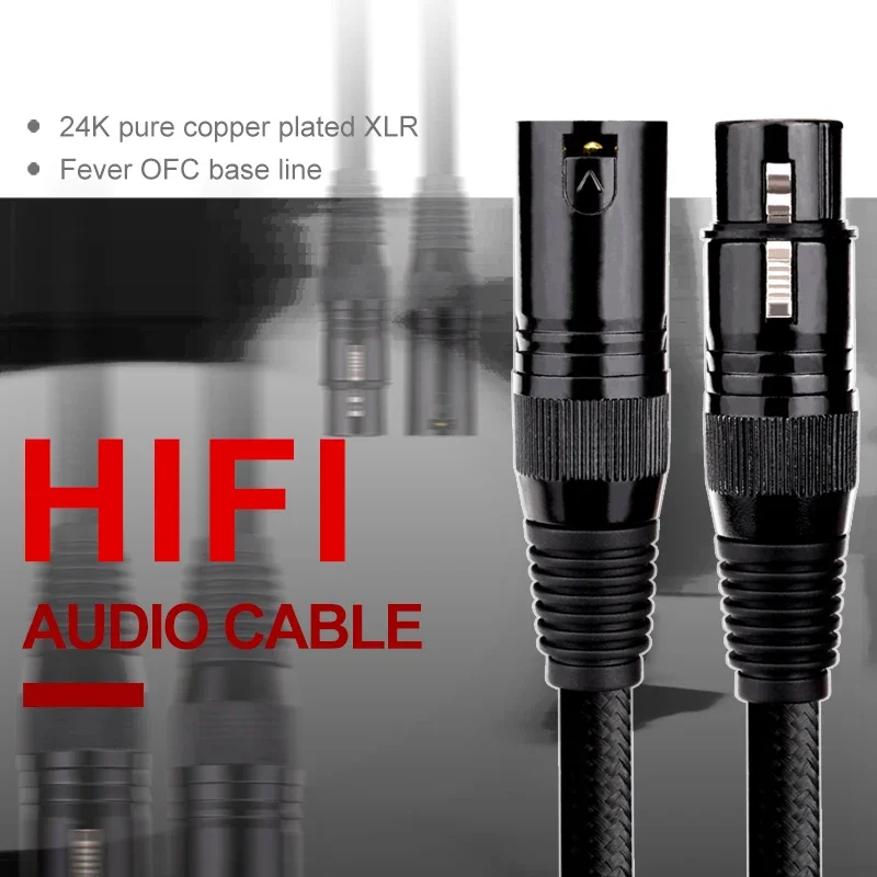 YYTCG HIFI 6N OFC xlr 오디오 케이블 XLR 케이블 가라오케 마이크 사운드 캐논 케이블 스테레오 금도금 xlr 플러그 남성-여성