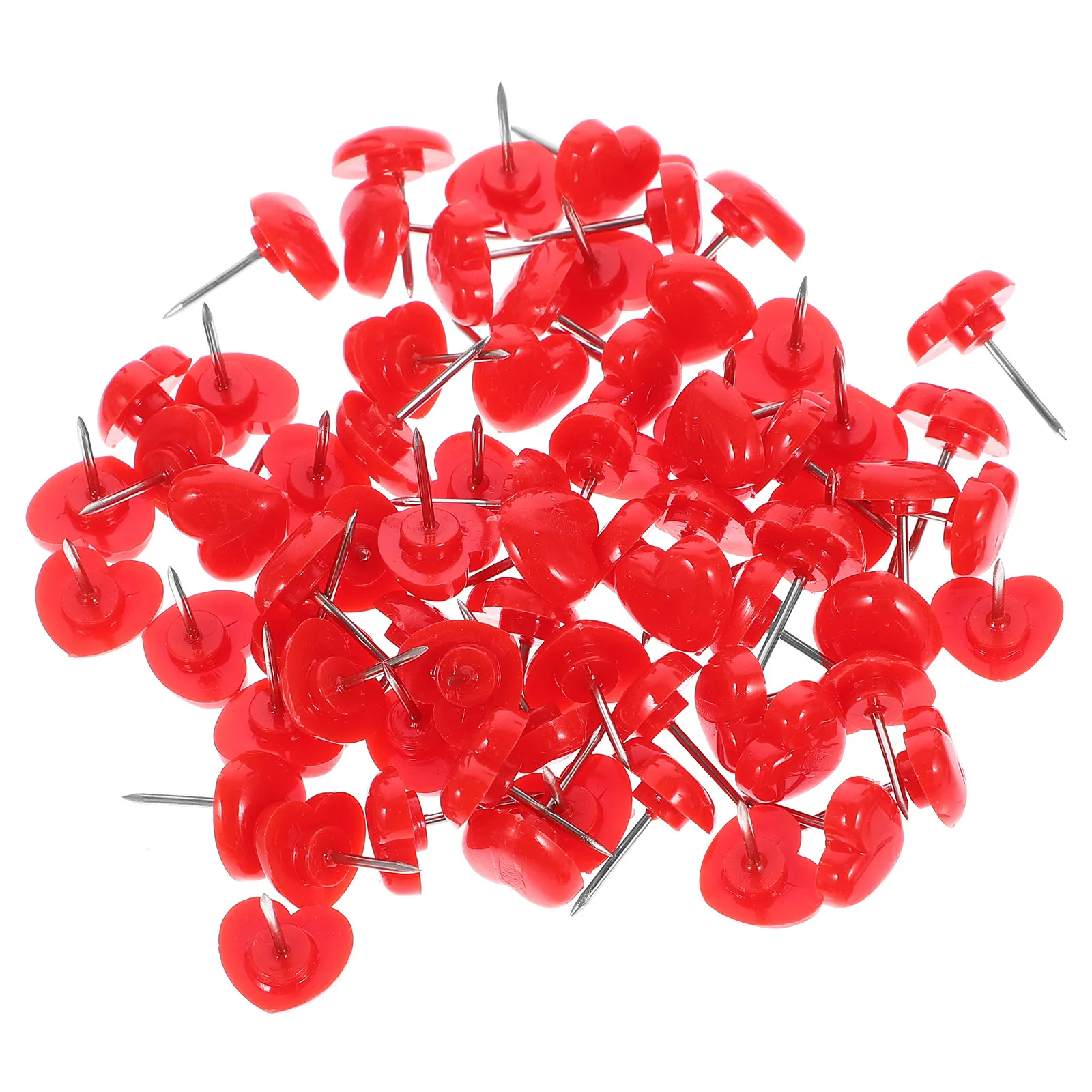 150Pcs 하트 모양 엄지 못핀 편리한 다기능 푸시핀 지도 마커 사무실 책상 액세서리 코르크 보드 액세서리
