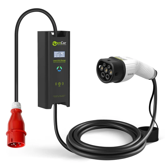 Type 2 Chargeur Mobile 16A-6A Iec 62196 Câble de charge Rapide Ev Type 1  Courant Portable Réglable Ce Pour Voiture Électrique