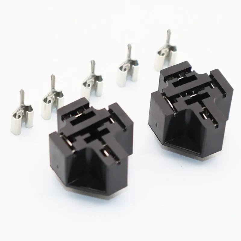 Automotive Car Auto 40a 4pin 5pin Spdt Relé Soquete Conector Adaptador Pcb Board Mount Base Holder com 6.3 mm Terminais 10sets