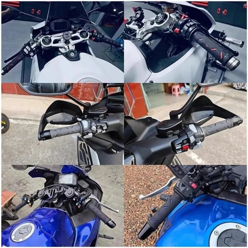 Universal 22mm Anti-Slip Rubber Motorcycle Handle Grips - Premium Accessory