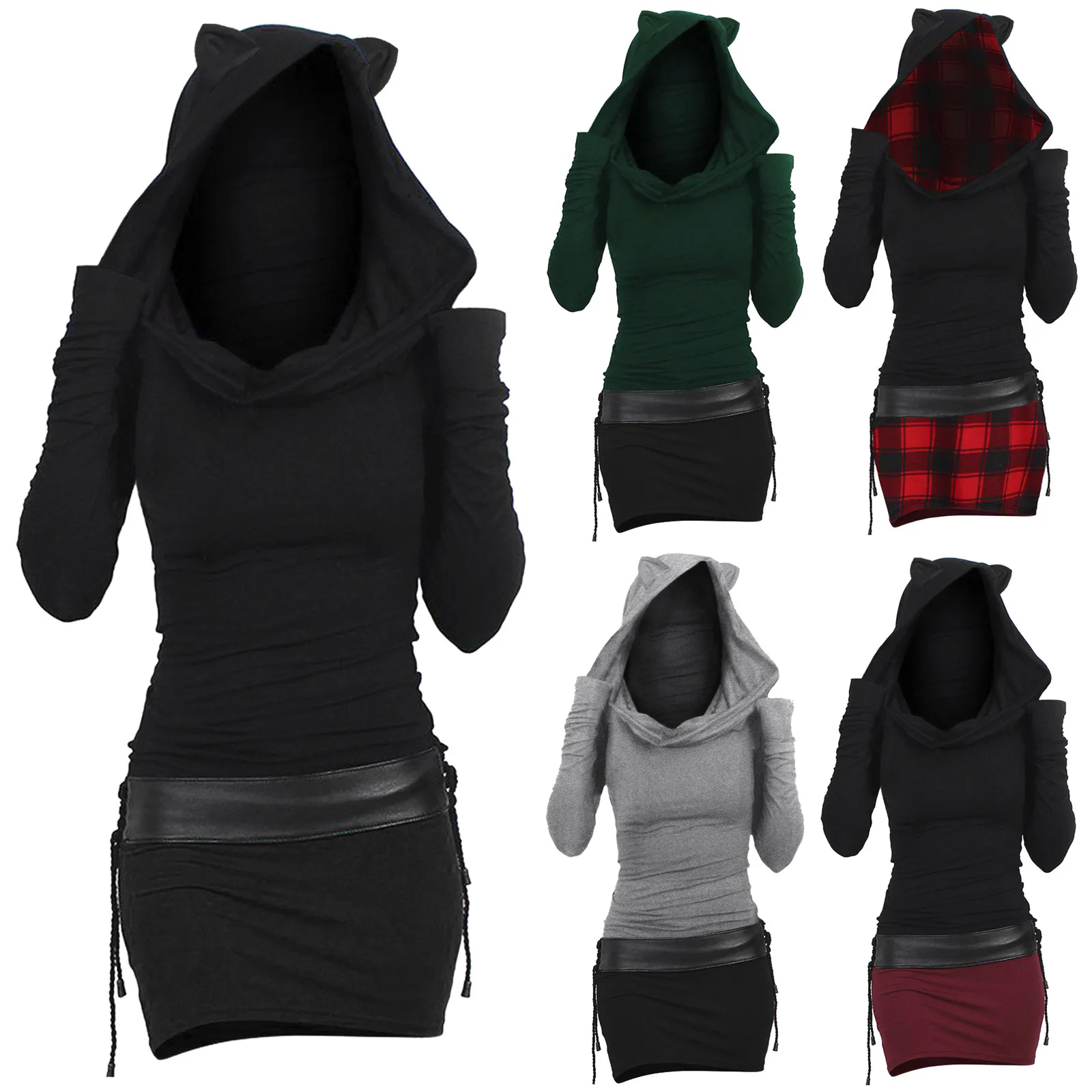 

Womens Dresses Casual Summer Women Daily Autumn Casual Long Sleeve Lace Up Pullover Loose T Shirt Dresses for Women Casual Short