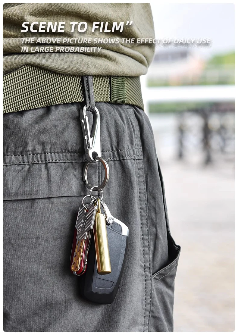 QOONG Präzision Verdickter Schlüsselbund 316L Edelstahl Auto Schlüsselbund Ring Kette Taille Hängen männer Kreative Geschenk Anhänger Y91 – Detail 10