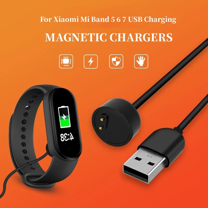 charger cable for xiaomi mi band 6 5 4 miband 5 smart wristband bracelet for mi band 5 6 charging cable usb charger adapter wire Magnetic Chargers for Xiaomi Mi Band 5 6 7 USB Charging Cable for MiBand 5 6 Pure Copper Core Power Cord Smart Watch Charger