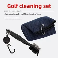 Golf Cleaning Kit Delicate Hook Towel Club Cleaning Brush 1