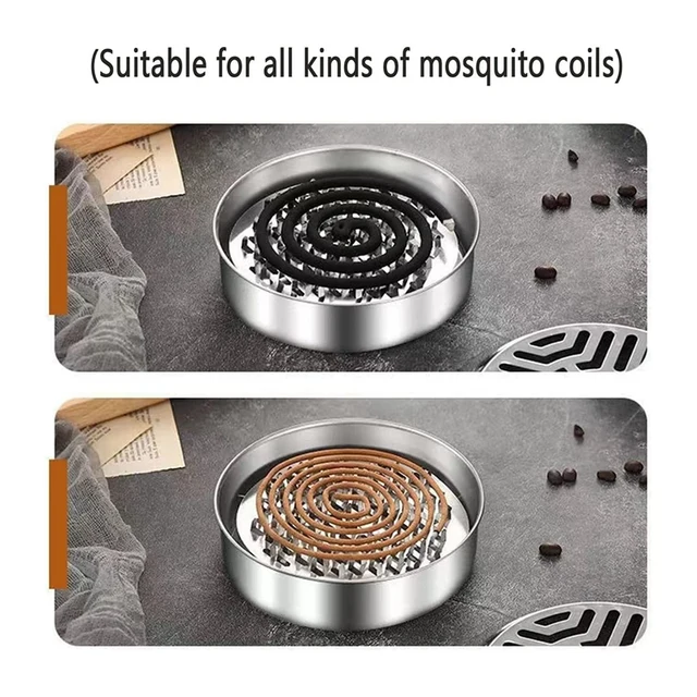 2X Rozsdamentes Acél Tartó A Szúnyog Tekercsekhez, Tűzálló Spirál Tartály, Hordozható Fém Tekercs - Image 6