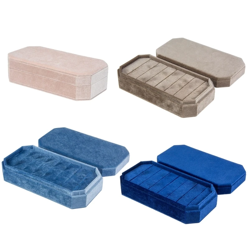 

H55A Velvets Material Jewelry Container Storage Box for Women and Men Jewelry