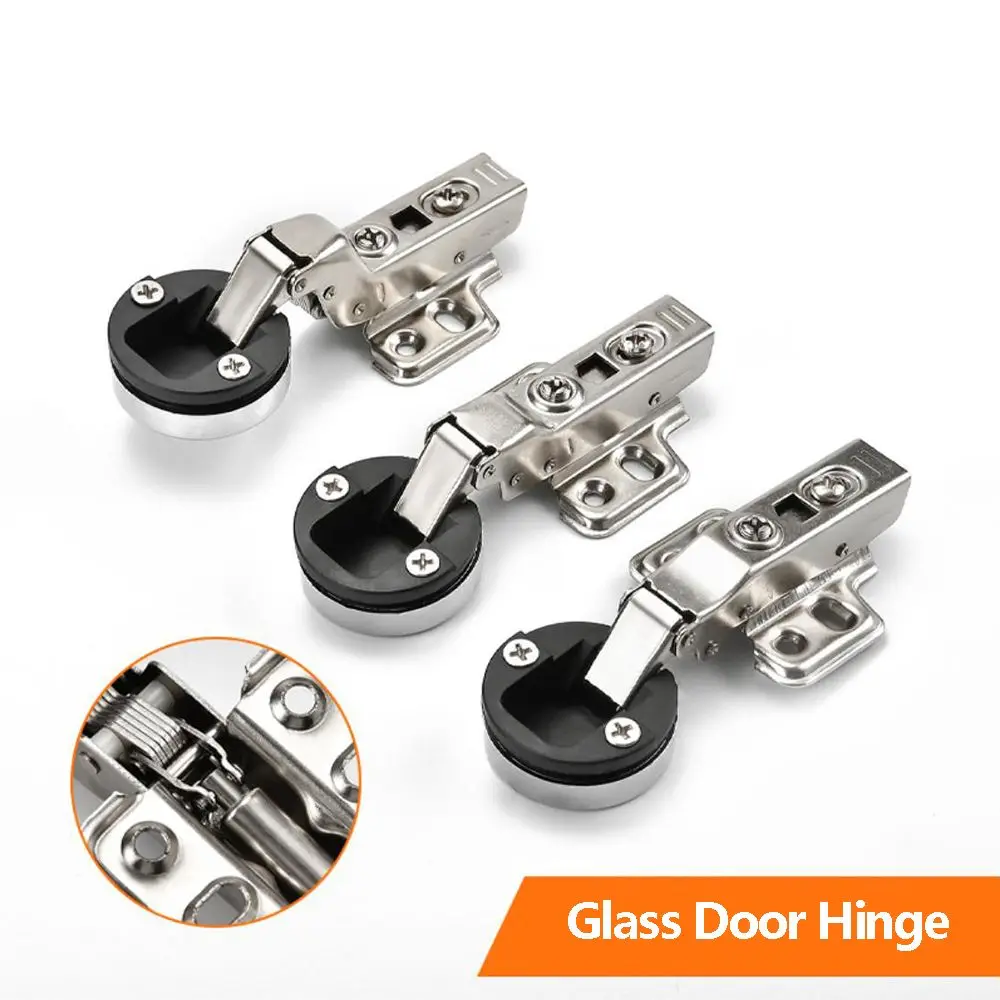 Description Picture 4 of item2PCS Glass 26mm Cup Door Hinge Cabinet Hinge Clip Furniture Supplies Connector No Hole Interior Window Hardware Accessories