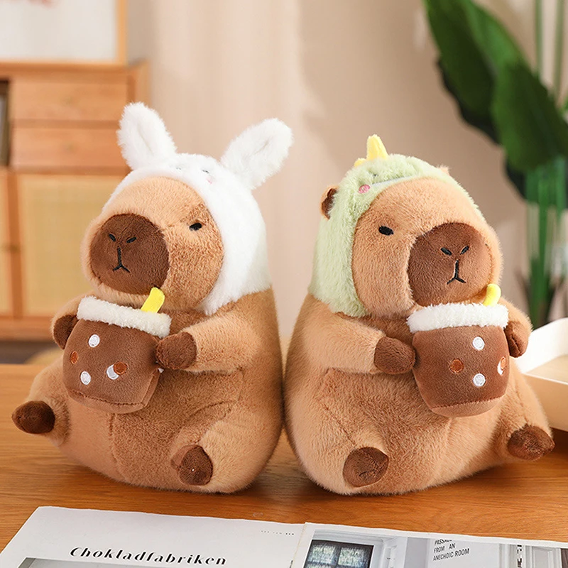 

Capybara Plush Toy Simulation Capibara Cosplay Unicorn Dinosaur Dress Boba Bread Fruit Food Decor Birds Bubble Stuffed Animals