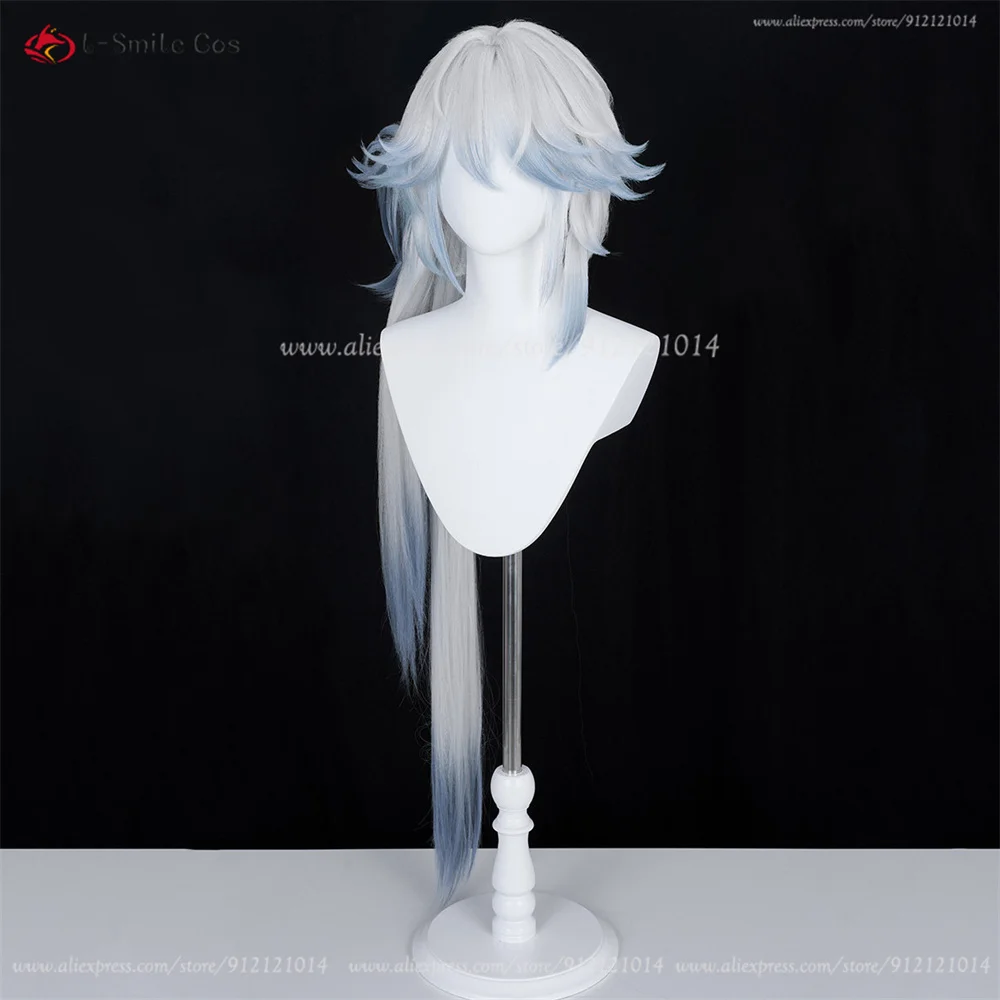 Yaoguang Cosplay Perücke 100cm Grau-Blau Hitzeresistent Synthetik Halloween 5