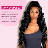 100% Cheveux Humains Brésiliens, Tissage Body Wave, 40 Pouces, Cheveux Vierge, 3 ou 4 Paquets, Extensions Brutes, Noir Naturel, Tissage au Crochet Birman 6