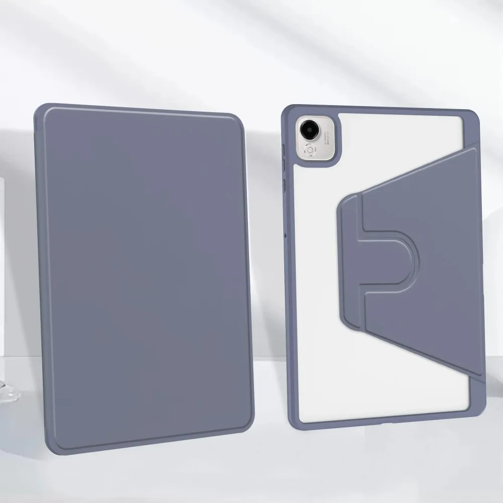 Premium 11.5 Acrylic Back Tablet Case with 360° Rotating Stand and Pencil Holder