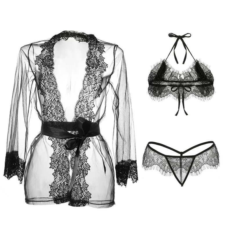 Lace See Robes Lace See Bathrobe Lace Bridesmaid Robes Sexy