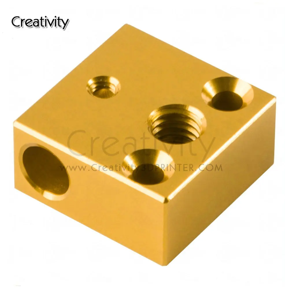 CR10 Aluminium Heater Block J- Head Hot End Heating Block 20*20*10mm For MK8 Nozzle 3D Printer Part for v6 mk7 mk8 mk9 mk10 volnaco silicone socks heater block hotend protector insulation cover for 3d printer hot end heat block