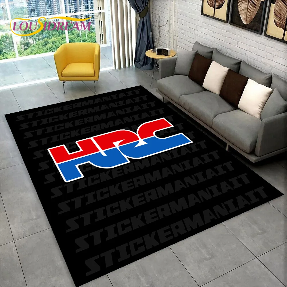 HRC Racing HONDA ロゴ オートバイ 3D カーペット ラグ ホーム