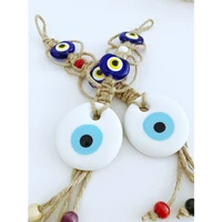 Lucky Eye Glass Blue Turkish Evil Eye Pendant Wall Hanging Bead Evil Eye Wall Decor Handmade Decoration for Home Living Room Car 2