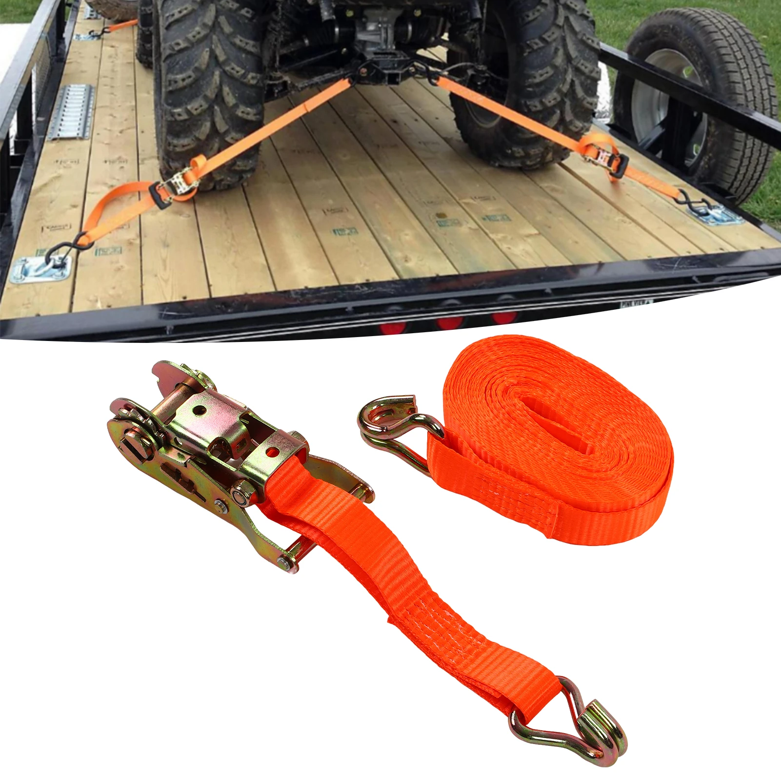 25mmx6m Ratchet Tie Down Strap Lashing Strap 3307lb Capacity Securing Straps for Trailer Truck Car accessories