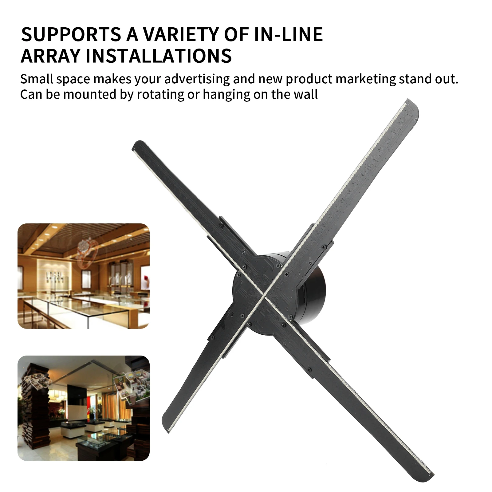 3D Hologram Fan 3D LED WiFi Holographic Projector 45CM Display Fan Hologram Advertising Projection Player