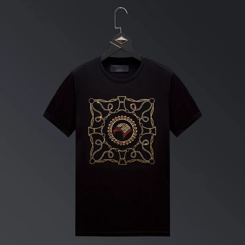 

2022 Eagle Rhinestones T Shirts for Women Short Sleeve Tops Fashion Streetwear O Neck Slim Woman Casual T-shirts Tee Shirt Femme