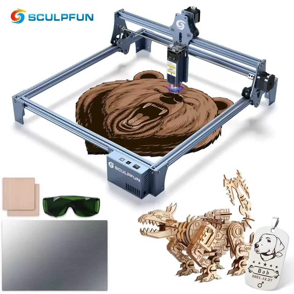 

SCULPFUN S9 Laser Machine 90W CO2 CNC Laser Effect Engraving Cutting Tool High Accuracy 410x420mm Carving Quick Assembly