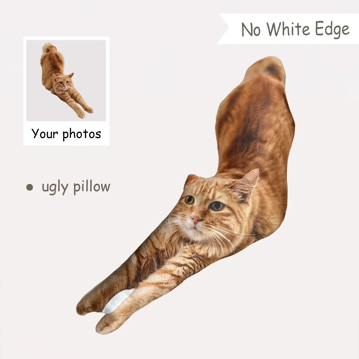 Ugly Cat Dog Zany Pillow,Custom Pet 3D Shape Pillow,Personalized Pet Pillow From Photo,Pet Loss Memorial Gift,Stuffed Toys Dolls 3