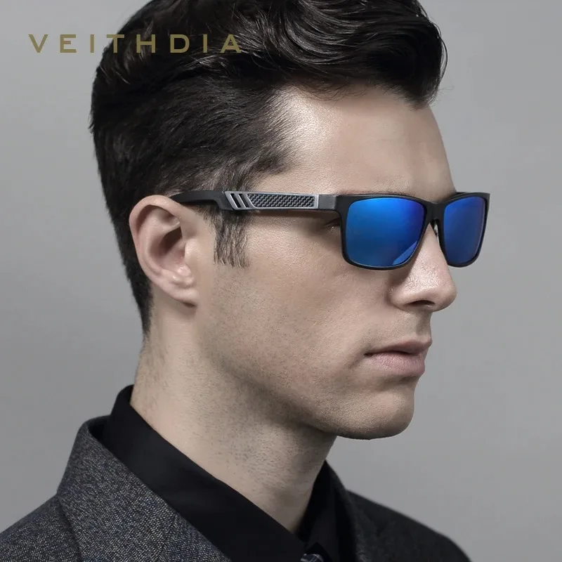 Veithdia Herren Sonnenbrille Aluminium polarisierten Spiegel Sonnenbrille fahren Sport brille Brillen Zubehör für männliche Frau v6560