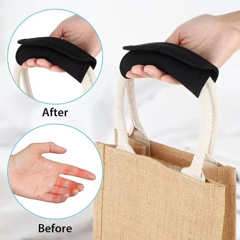 2pcs Black Luggage Handle Covers – Soft & Comfortable Protectors for Suitcases, Carry-On, Travel - 2