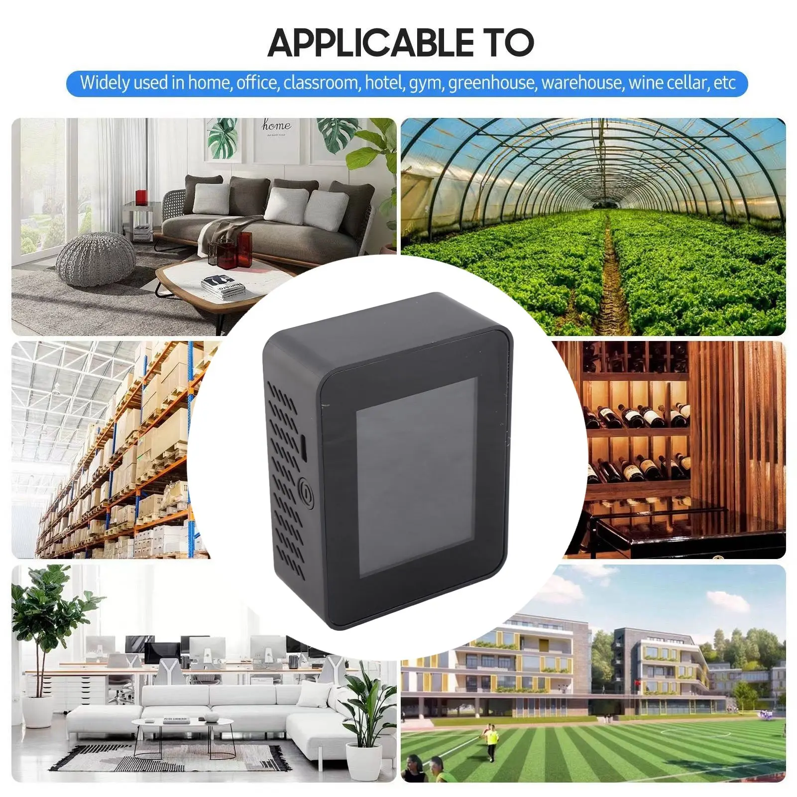 Black CO2 Carbon Dioxide Detector LCD TVOC HCHO Temperature Humidity Air Quality Meter TVOC HCHO Detector Air Quality