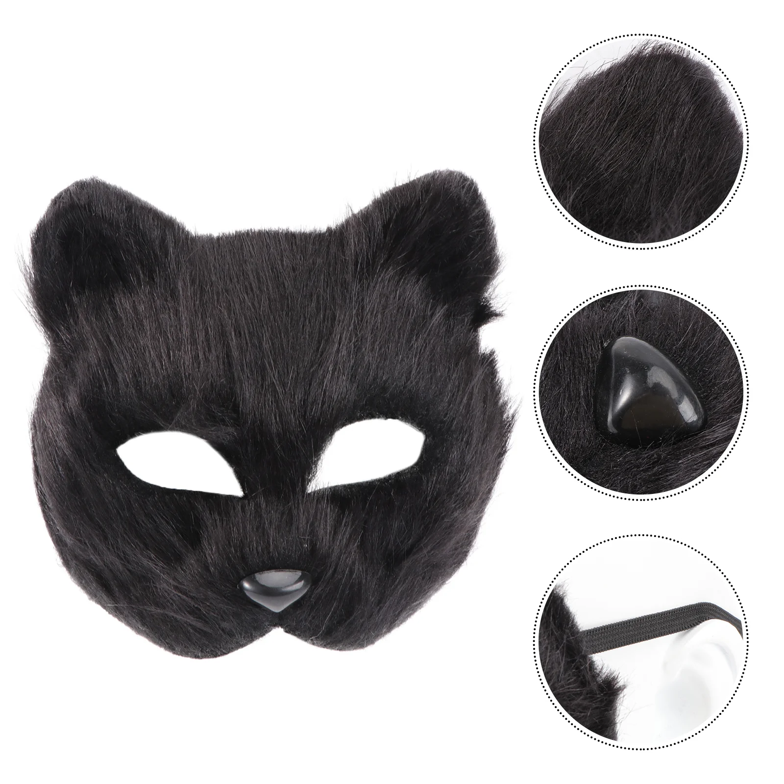 Halloween Plush Mask Therian Furry Mask Wolf Mask Half Face Animal Mask Halloween Masquerade Mask Realistic Cat Mask Costume