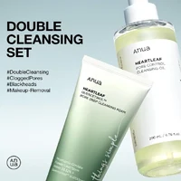 Anua Heartleaf Dual Cleansing 2-in-1 Pore Control Cleansing Oil and Deep Facial Cleanser Double Cleansing Korea Skincare Set 1