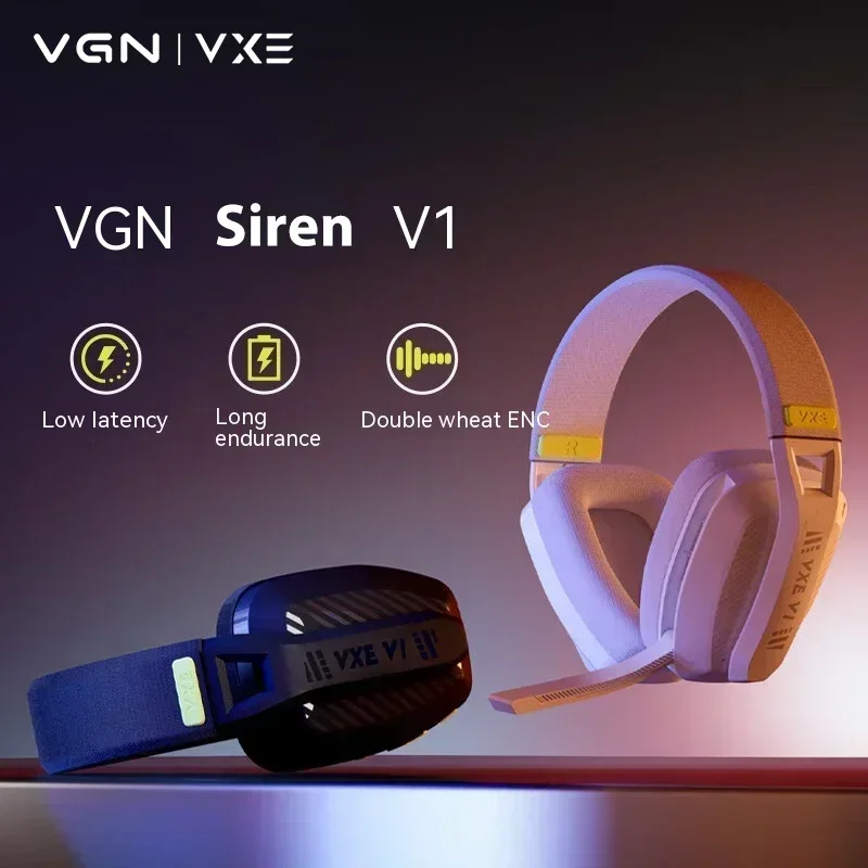 

VGN VXE Siren V1 Wireless Earphone Two Mode Bluetooth 2.4G LightWeight FPS Gaming Headset Pc Gamer Low Latency Headsets Gift