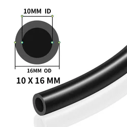 Sleek Black Silicone Vacuum Hose - 1 Meter Universal Racing Line Tube (10x16mm)