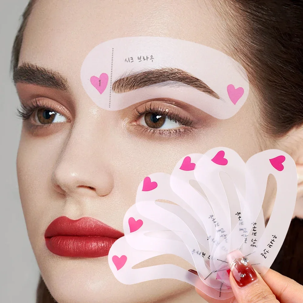 Reusable Eyebrow Stencil Set Grooming Drawing Guide Style Modeling DIY Drawing Eyebrow Template Eye Beauty Makeup Card 3pcs/Set makeup tools,eyebrow stencil tool