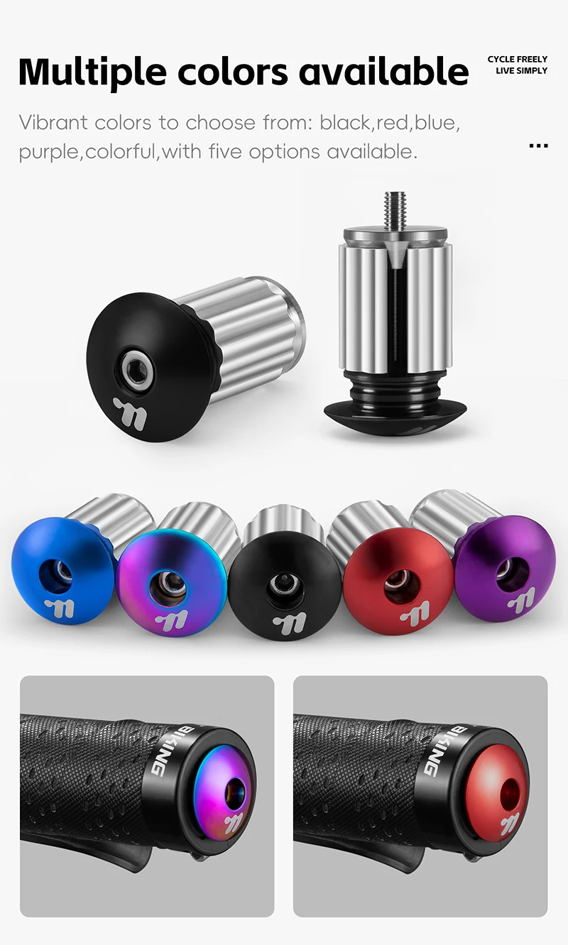 WEST RADFAHREN MTB Rennrad Lenker Endstopfen Aluminiumlegierung Griff Bar Endkappe BMX Bike Grip Mehrfarbige Abdeckung Fahrradzugang – Detail 6
