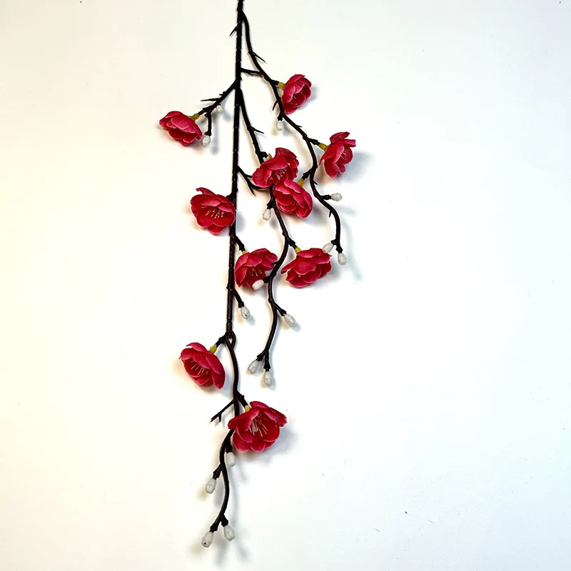 6 stücke Simulation Blumen Seide Wintersweet Zweig Hause Wohnzimmer Dekor Künstliche Weiße Pflaumenblüte Festival Party Dekoration – Detail 10