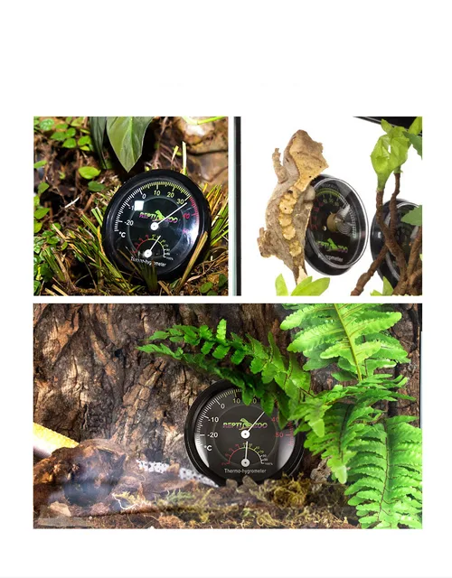 Reptile Tortoise Horned Frog Lizard Snake Thermometer Terrarium Temperature  Humidity Gauge Monitor Dial Hygrometer