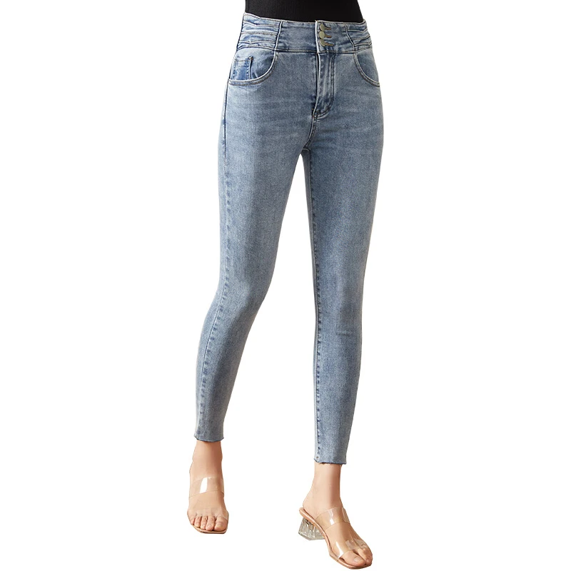 2024 Women Denim Jeans Summer New High Stretch High Waist Slim Fashion Troursers for Women Slim Slim Skinny Elastic Pencil Pants