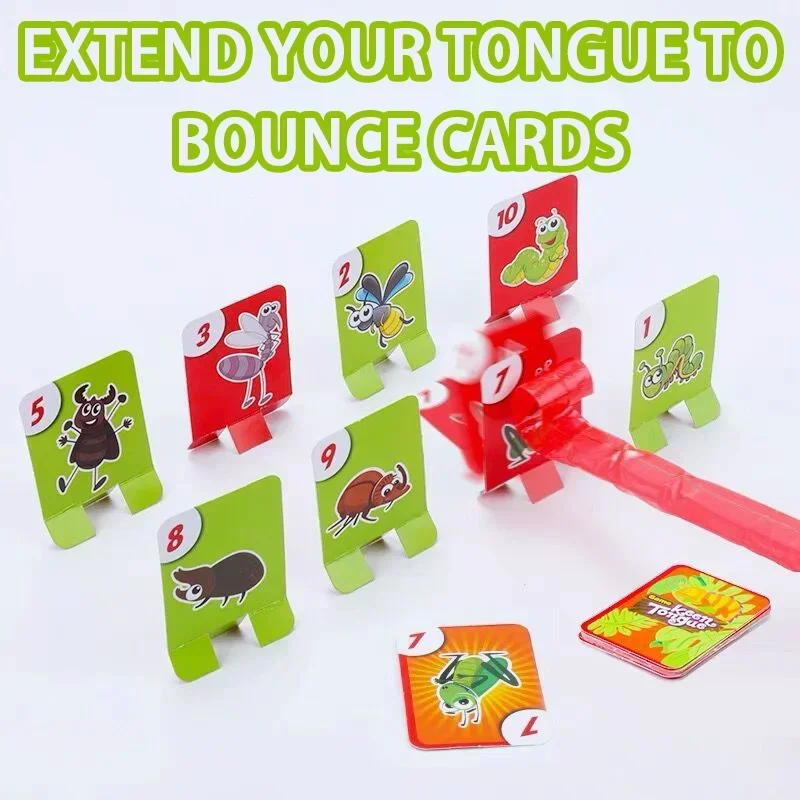 Frog Lizard Mask Wagging Tongue Lick Cards Board Games for Children Family Party Toys Antistress Funny Desktop Puzzle Game Toys 3
