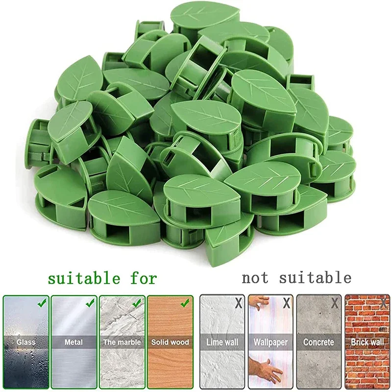 10-30pcs Plant Climbing Wall Fixture Clips Invisible Self-Adhesive Hook Vine Traction Home Garden Decor plastic plant clips,plant clips,plant adhesive hooks,plant wall hooks