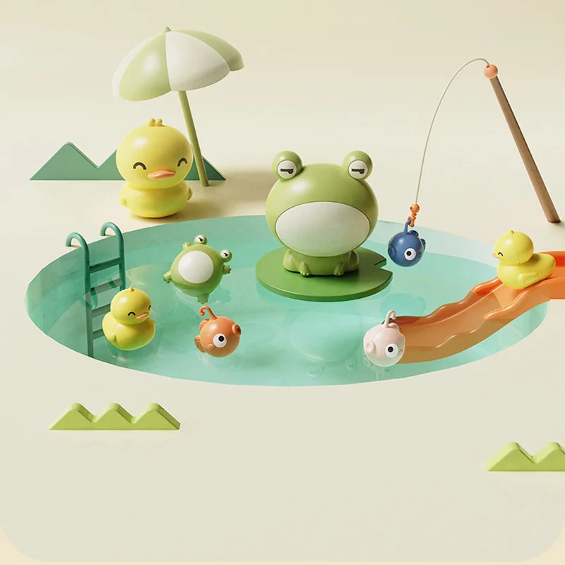 Children'S Kitchen Toy Girl Play House Little Frog Yellow Duck Dishwasher Electric Cycle Water Sink Dish Basin Birthday Gift 5