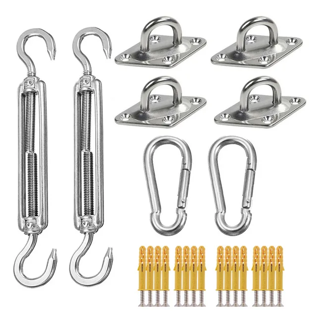 Shade Sail Hardware Kit Négyzet Alakú Téglalap Árnyékos Vitorla Tartó 304 Rozsdamentes Acél Rozsda Ellenálló Kültéri Kertek Pázsitjaihoz