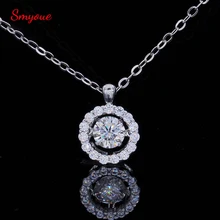 

Smyoue Super White Real D Color 0.5 Carat Moissanite Pendant Necklace For Women 18k Round 925 Sterling Silver Jewellery