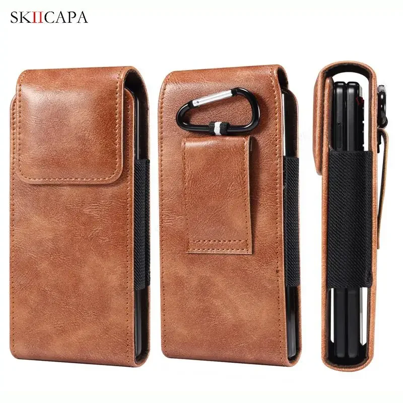 Genuine Leather Fanny Pack Phone Pouch with Belt Clip