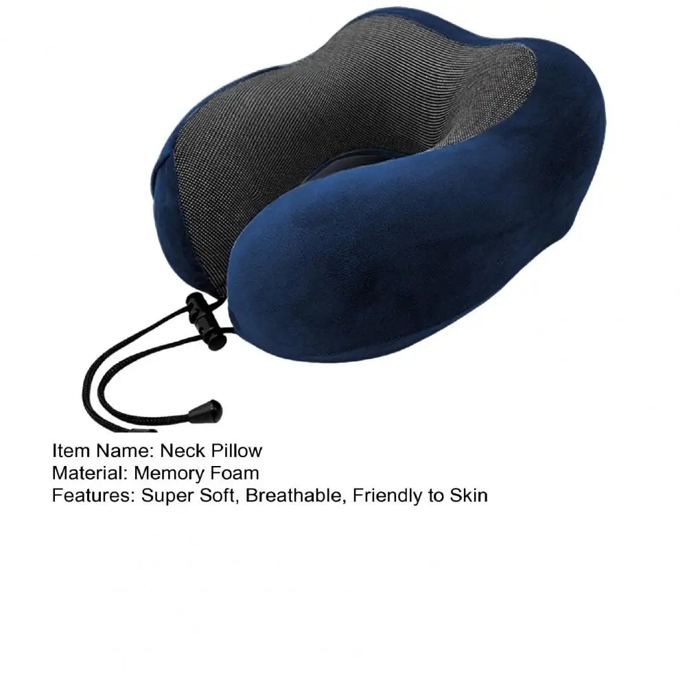 28*26cm Travel Pillow U-Shaped Neck Pillows Breathable Non-Fading Sleeping On Airplanes Memory Foam Neck Support With Zipper 5