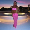 3 Pieces Bikini 2025 Sexy Women Swimsuit Swimwear Female Pink long Dress Bikini Set Thong Biquini Bathing Suit Swimming Suit 3