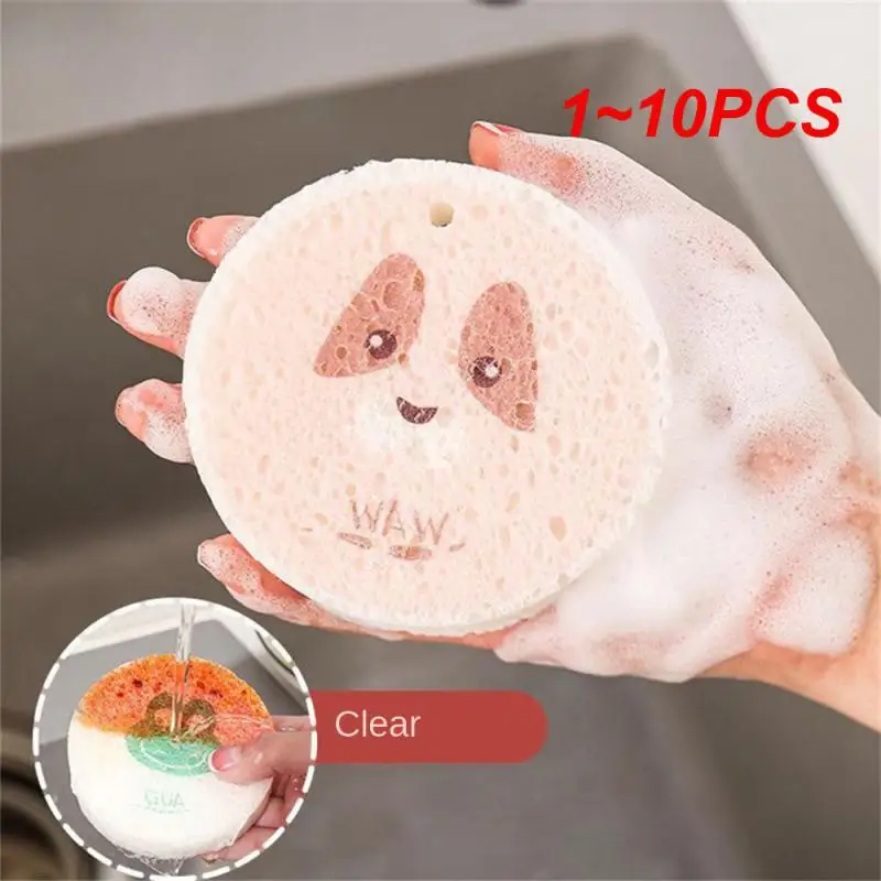 

1~10PCS Dishwashing Cloth Cartoon Portable Oil Absorbing Household Creative Cleaning Supplies Dishcloth Wood Kitchen Tools