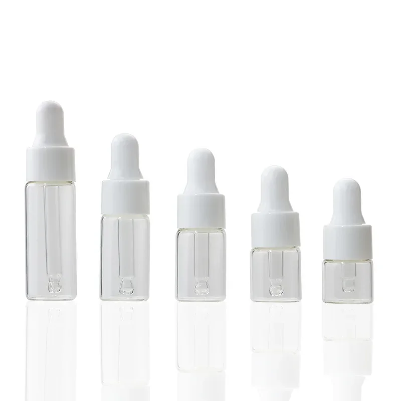 3ml Transparent Small Dropper Bottle Mini 1ml Essential Oil Essence Stoste Sample 5ml Divided Glass Empty Containers Wholesale