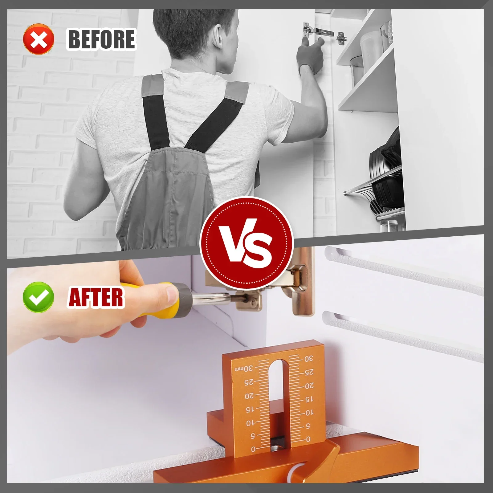 Dowel Jig Cabinet Door Installation Positioner - Adjustable Aluminum ...