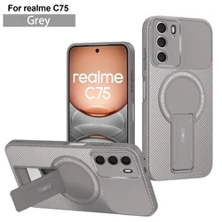 Custodia per telefono wireless con ricarica magnetica e pattern in fibra di carbonio con supporto pieghevole
