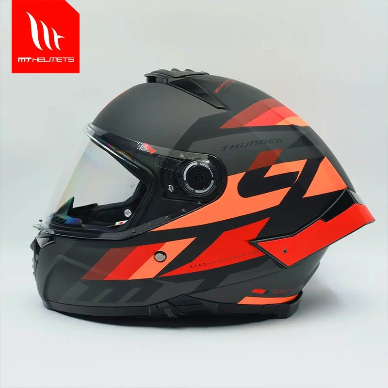 Casque double écrans pinlock ready MT Helmets Thunder 4 SV Ergo - rouge mat  - XS (53/54 cm) - Cdiscount Auto